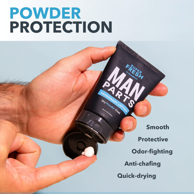 Super Fresh Ball Deodorant for Men by SweatBlock | Prevent Sweaty Man Parts & Odor (Balls, Butt and Groin) | Talc-Free | Lotion-to-Powder, No Mess, Quick-Dry Formula | 4 fl oz Tube - NewNest Australia