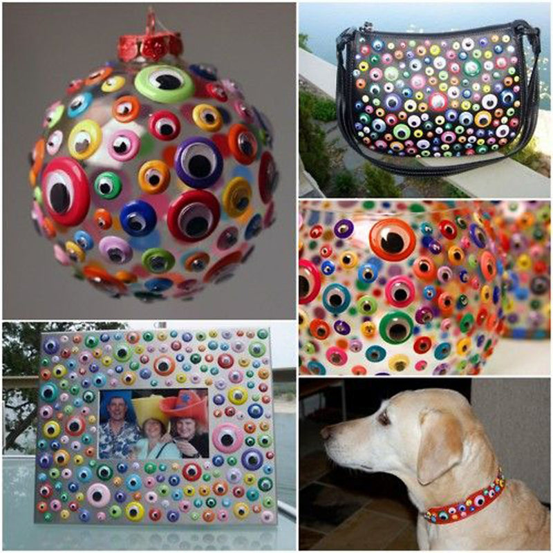 CCINEE 500 Pieces 6-12 mm Wiggle Eyes Multi Color Google Eyes with Self Adhesive Eyelash Googly Eyes for Craft Making - NewNest Australia