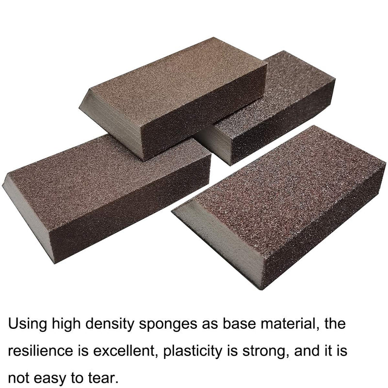 M-jump 8 Pack Single Sanding Sponge, Coarse/Medium 4 Different Specifications Sanding Blocks Assortment,Washable and Reusable - NewNest Australia