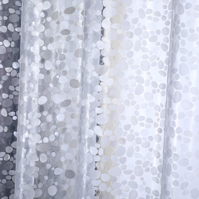 Shower Curtain Liner 75 Inches Long, 3D EVA Translucent Heavy Duty Weighted Vinyl Shower Liner with 3 Strong Magnets for Bathroom Spa Hotel, Pebble, 72x75 Inch Longer/72"W X 75"H'' 3d Pebble - NewNest Australia