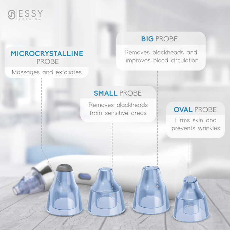 Blackhead Remover Vacuum Pore Cleaner Acne Comedone Extractor Face Pore Vacuum Blackhead Remover Tool Facial Pore Cleanser Sucker Spot Pimple Whitehead Black Head Deep Suction - NewNest Australia