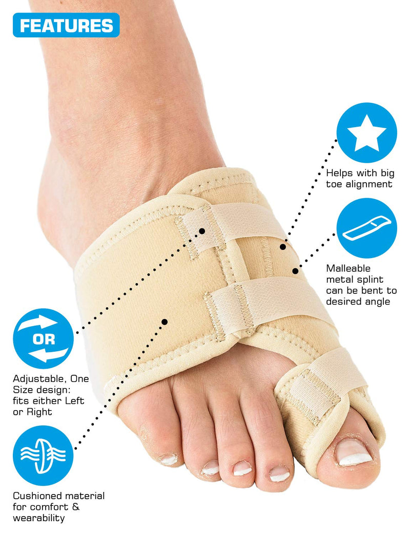 Neo G Bunion Corrector, Soft Support - for Big Toe Alignment, Hallux Valgus Correction, Inflammation, Pre/Post-Operative Aid - Malleable Metal Splint - Class 1 Medical Device - L Left - NewNest Australia