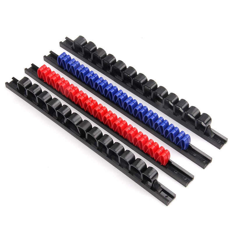 CASOMAN 4 pcs Screwdriver Organizer and Wrench Organizer, Hand Tool Holder, Plastic Rail Wrench Hanger with Clips 4 Piece - NewNest Australia
