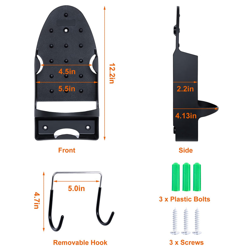 Pensino Ironing Board Hanger Wall Mount Ironing Holder Iron Hanger with Iron Board Rack for Max 5.3 Inch Width Iron ( Black) - NewNest Australia