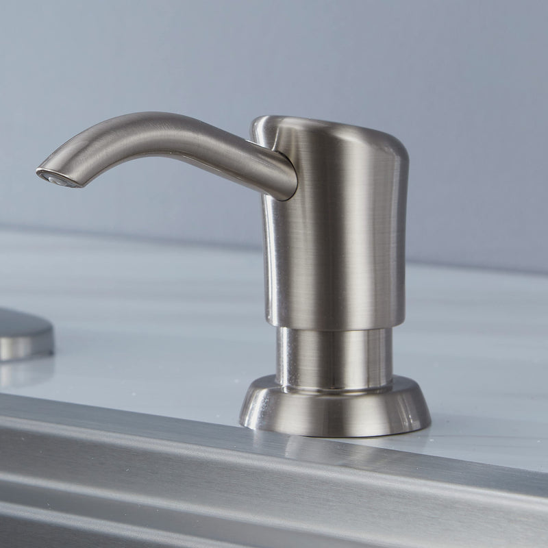 GAGALIFE Built in Sink Soap Dispenser or Lotion Dispenser for Kitchen Sink, Brushed Nickel ABS Pump Head, with 13 Ounce Large PET Soap Bottle - NewNest Australia