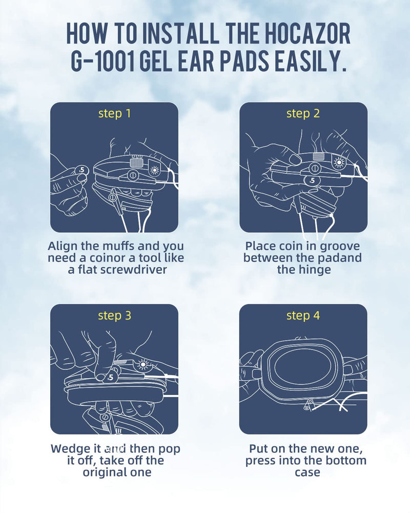 Replacement Gel Ear Pads Compatible with Actfire Electronic Hearing Protector, Walker's Razor Series Shooting Earmuffs Silicone Ear Cushions Hygiene Kit Hocazor G-1000 Compatible With Actfire & Walker's Razor - NewNest Australia