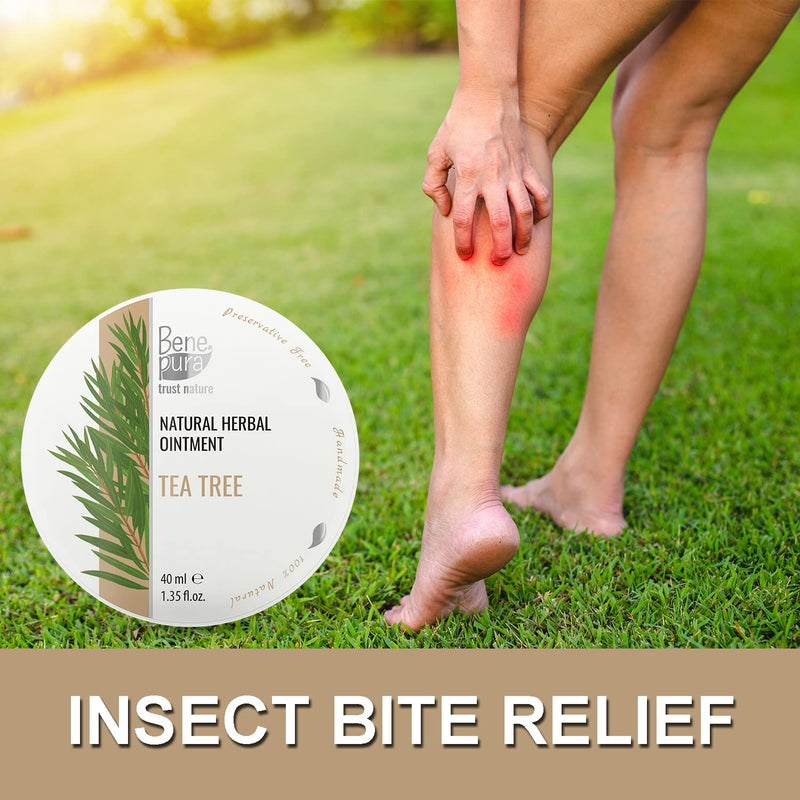 BenePura Tea Tree Cream for Eczema Itch Relief Cream - Eczema Cream for Adults - Natural Anti Itch Cream for Humans - Heat Rash Cream for Adults - Itchy Skin Cream, Dermatitis Cream, Bite Cream - 40ml - NewNest Australia