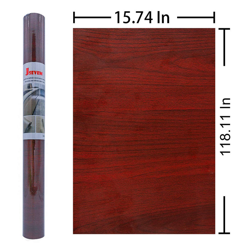 JSEVEM Red Brown Wood Contact Paper Wallpaper Vinyl Self Adhesive Peel and Stick Wall Paper Funiture Sticker 3D Panel Film for Cupboard Wardrobe Bedroom (15.74"×118.11") 15.74×118.11 inch - NewNest Australia