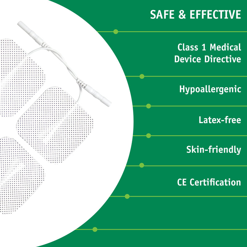Med-Fit 1® Tens pads 16 pads 4 packs of the highest quality extra long lasting self adhesive Tens pads size 5cm x 5cm 2"x 2" Med-Fit pads use patented Hydro - gel for guaranteed long life - NewNest Australia