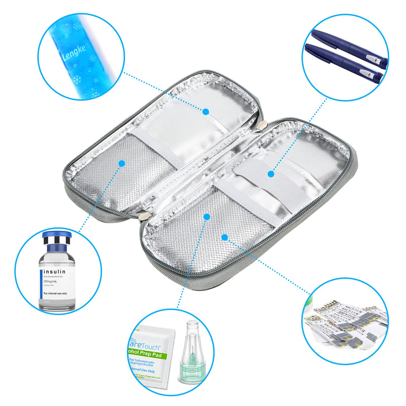 YOUSHARES Insulin Cooler Bag with 2 Ice Packs - Diabetic Bag for Diabetic Supplies Keep Supplies Safe and Cold, Diabetes Accessories Pen Cooler Box When Traveling (Quicksand Blue) Quicksand Blue - NewNest Australia