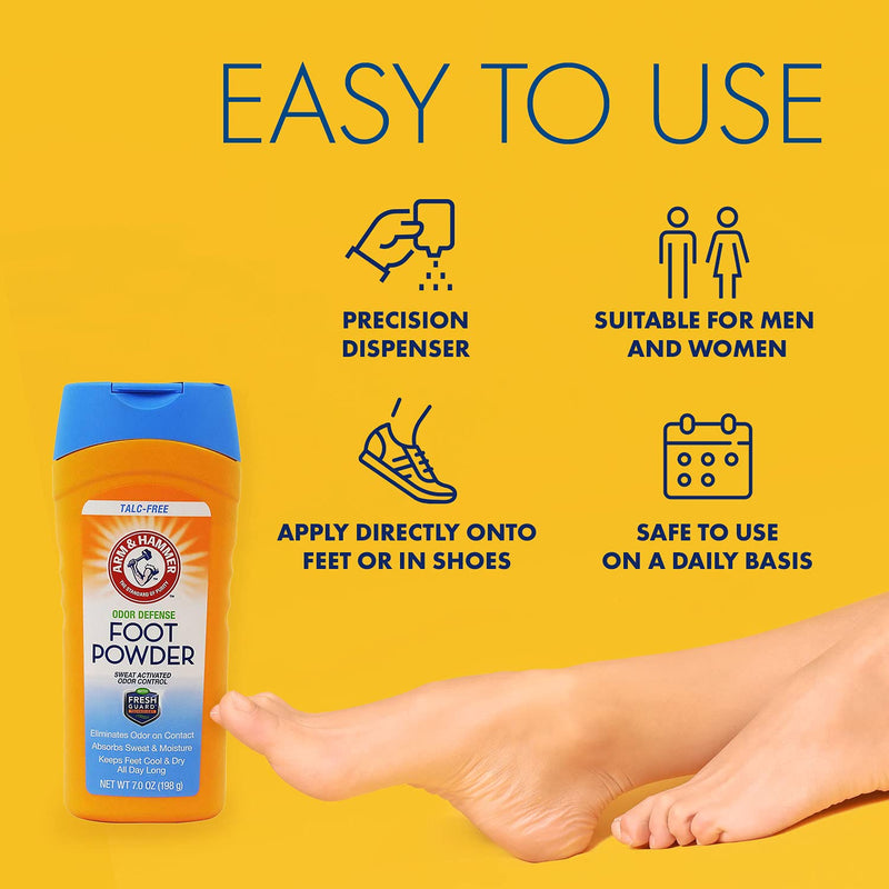 Arm & Hammer Foot Powder for Shoes & Feet, Talc-Free Odor & Moisture Control for Men & Women, 7 oz (1 Pack) 7 Ounce (Pack of 1) - NewNest Australia