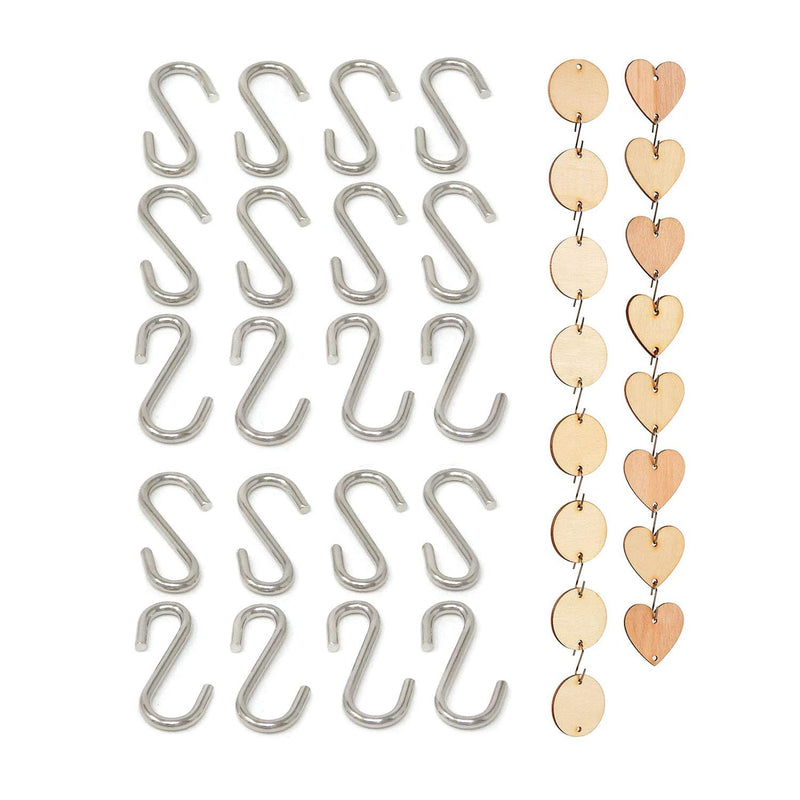 NewNest Australia - HONBAY 100PCS Mini Metal S Shaped Hanging Hooks Connectors for DIY 