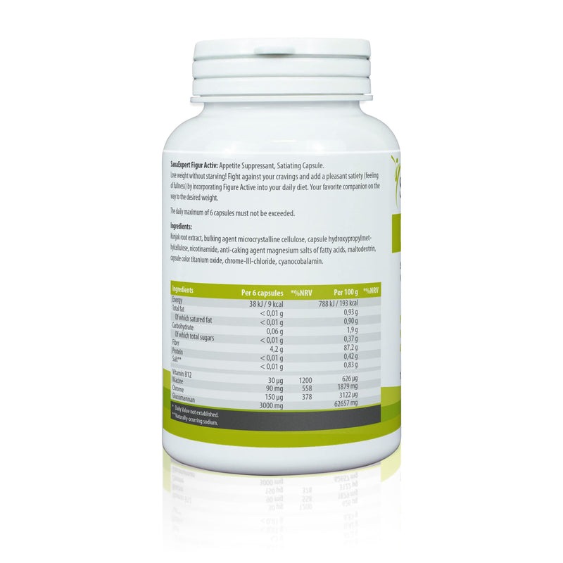 SanaExpert Figure Active Capsules, Saturation Capsules with Konjac Glucomannan, Chromium, Vitamin B12, Niacin, Made in Germany, High Dose, 120 Pieces (96 g) - NewNest Australia
