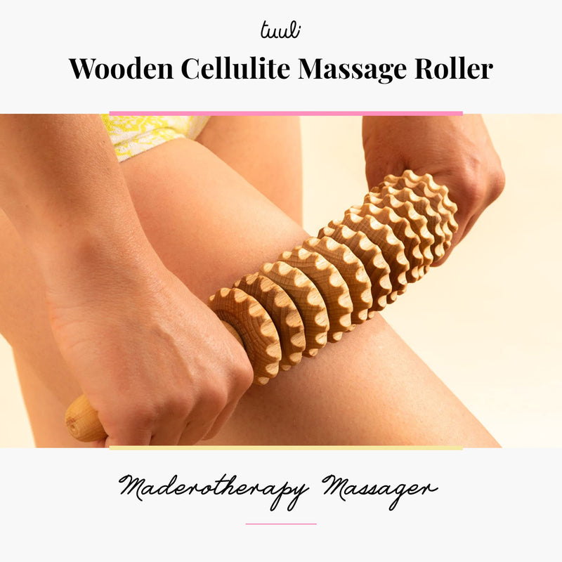 Tuuli Accessories - Curved Wooden Massage Roller for Waist and Thigh, Multi-Functional Body Roller for Cellulite Reduction and Muscle Tension, Natural Massager for Women and Men - NewNest Australia