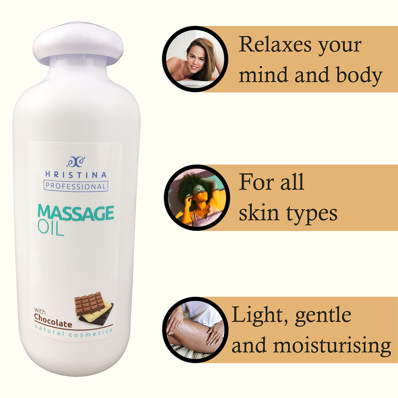Chocolate Massage Oil For Relaxing Body Massage And Skin Care | Natural Blend Of Grape Seed And Avocado Oil Enriched With Dark Chocolate Fragrance For Massage Therapy, 500 Ml - NewNest Australia