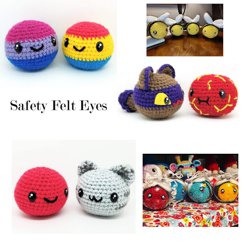 PH PandaHall 200pcs Kawaii Safety Eyes, 5 Sizes Craft Doll Eyes Black Stuffed Toy Eyes with Washers Oval Resin Felt Eyesfor Amigurumi, Doll, Puppet, Teddy Bear, Crochet Toy, Plush Animal Making - NewNest Australia