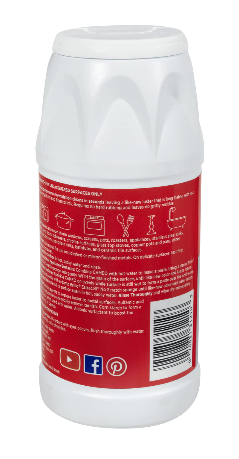 Brillo Cameo Cleaner, Perfect on Aluminum, Stainless Steel, Copper, Brass & Porcelain, No Scratch Formula 10 Ounce (Pack of 1) 10 Ounce (Pack of 1) - NewNest Australia