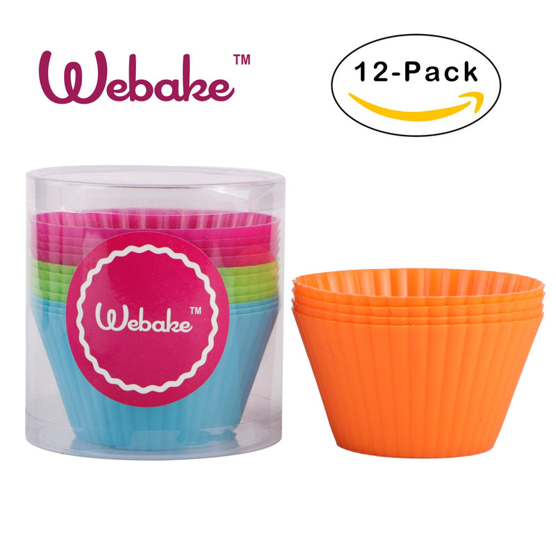 NewNest Australia - Webake Silicone Baking Cups Reusable 3.5 Inch Jumbo Muffin Pan Cupcake Baking Mold Auto Cup Holder Liner 12 Pack Jumbo Cupcake 