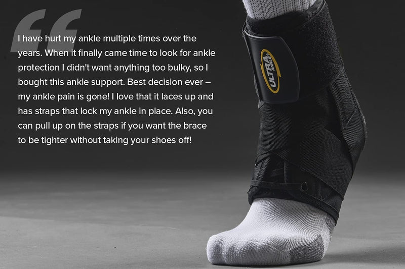 Ultra 360™ Lace-Up Ankle Brace – Ankle Stabilizer & Adjustable Compression (Small, Black) Small - NewNest Australia
