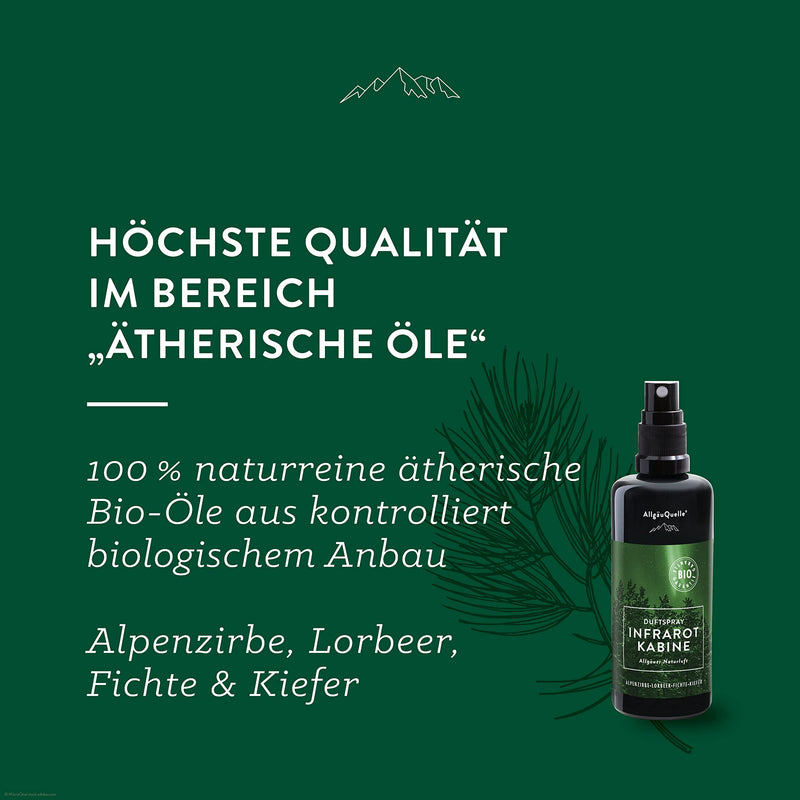 Allg√§Uquelle Organic Infrared Cabin Fragrance Spray With 100% Organic Oils Allg√§Uer Natural Air Alpine Pine Laurel Spruce Pine (100 Ml) Natural Infrared Sauna Fragrance With Essential Oils Organic Infrared Cabin Fragrance Oil - NewNest Australia