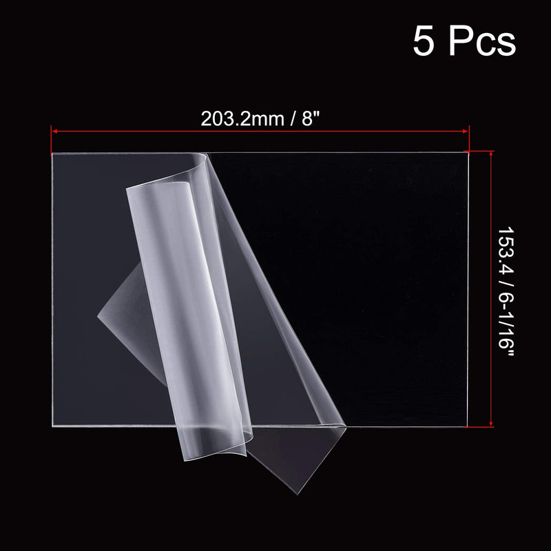 uxcell 5pcs Clear Cast Acrylic Sheet,2.5mm Thick,6-1/16" x 8" Square Panel,Plastic Board for Picture Frames, Sign Holders(3.175 x 153.4 x 203.2mm) - NewNest Australia