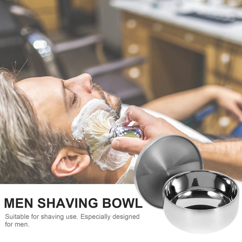 DECHOUS Stainless Steel Men Shaving Soap Bowl with Lid Useful Shaving Cream Soap Bowl Practical Mill Shaving Bowl for Home Bathroom (Silver) - NewNest Australia