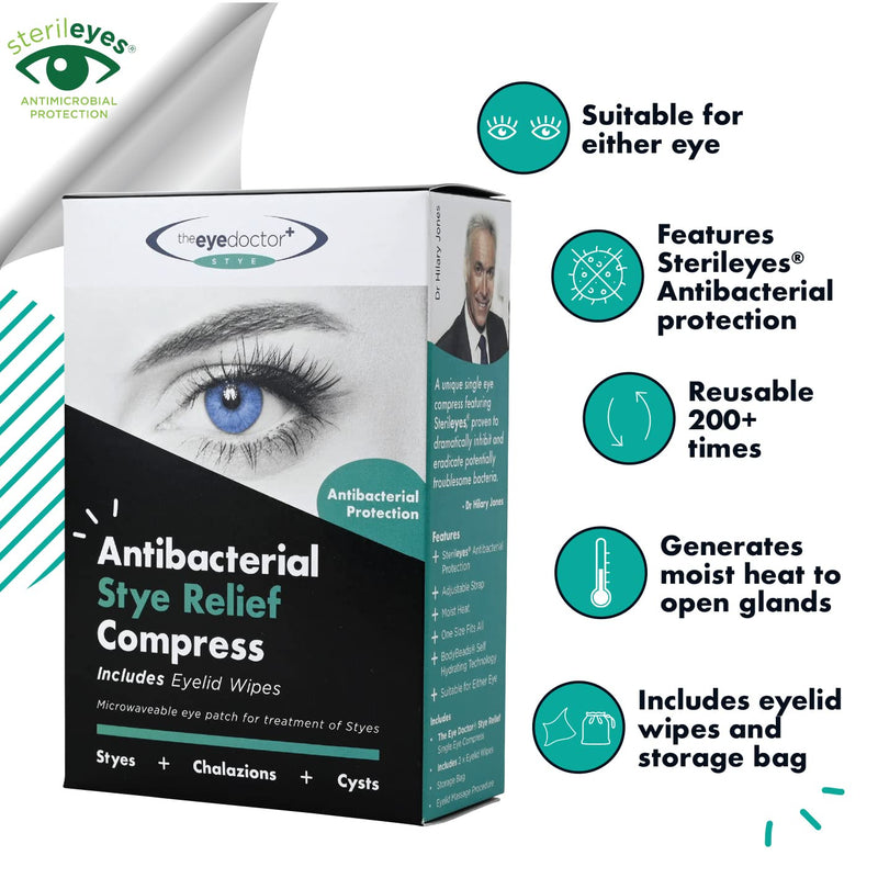 The Eye Doctor Stye Relief Compress Featuring Sterileyes - Microwaveable Single Eye Patch - Treatment of Styes, Chalazion & Cyst - Moist Heat Mask for Dry Eyes, Blepharitis & MGD - NewNest Australia