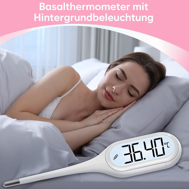 Easy@Home basal thermometer for cycle control: basal temperature thermometer fertility thermometer for fertility and ovulation tracking & fever detection with Premom APP - NewNest Australia