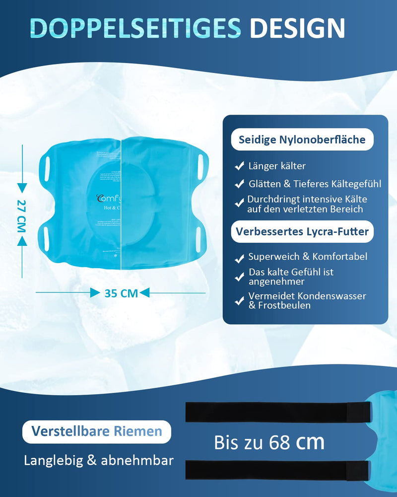 Comfytemp Reusable Knee Cooling Pads With Velcro Fastening, Gel Cool Pack, Large To Relieve Knee Pain, Cold Warm Compress Cooling Pad For Knee Replacement Surgeries, Arthritis, Bruising, Swelling - NewNest Australia