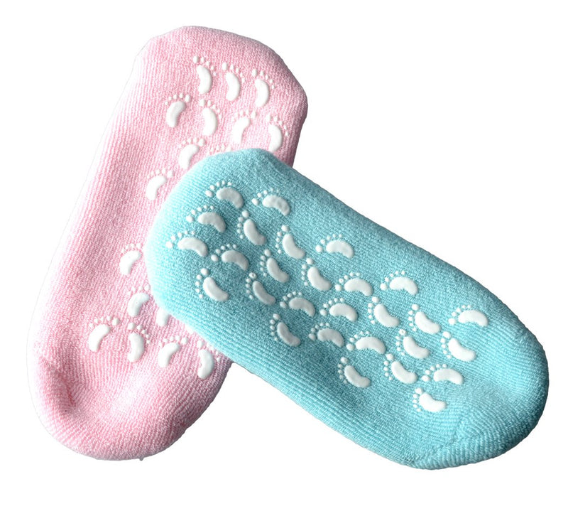 Xiaoyu Spa Gel Socks for Soften Cracked Skin Moisturising Feet Care Exfoliating Dry Heel Booties Pedicure - Cyan Blue - NewNest Australia