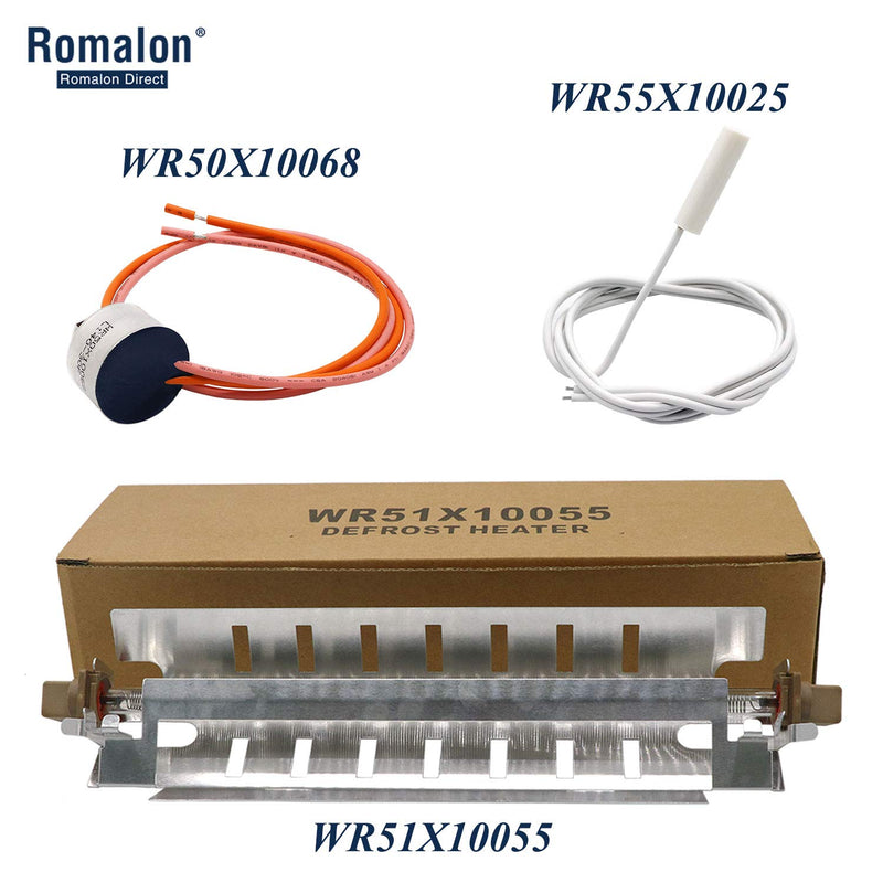 WR51X10055 Refrigerator Defrost Heater Kit,WR55X10025 Temperature Sensor,WR50X10068 High Limit Thermostat Compatible With General Electric By Romalon - NewNest Australia