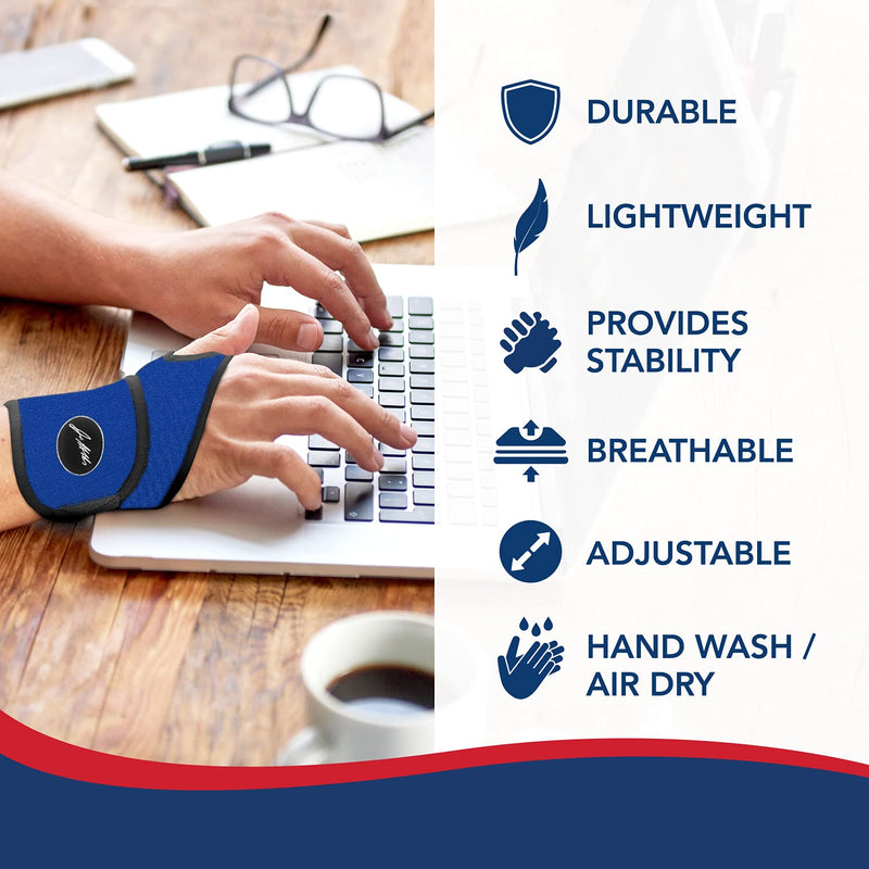 Doctor Developed Premium Comfy, Lightweight, Wrist Support-Strap-Brace-Hand Support, Relief for Wrist Injuries, Joint Disease, Sprains & More by Dr Arthritis - Blue 1 Count (Pack of 1) - NewNest Australia
