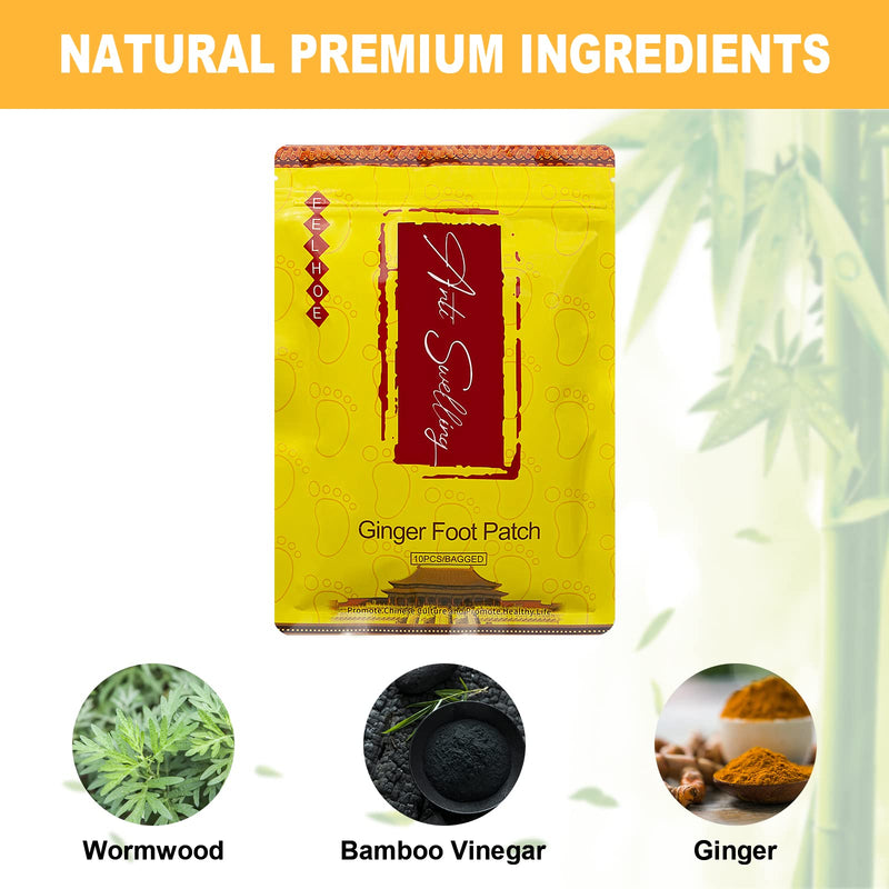 30Pcs Detox Foot Pads to Remove Toxins, Ginger Detox Foot Pads - Anti Swelling Ginger Detoxing Patch, Detox Foot Patches, Cleansing Detox Foot Pads for Foot Care Relieve Stress Improve Sleep 30pcs - NewNest Australia