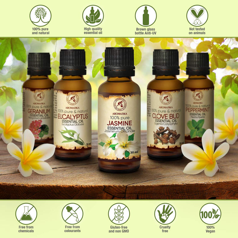 Jasmine Oil 30 Ml - Jasminum Officinal - Natural Pure Essential Jasmine Oil For Beauty - Aromatherapy - Oil Burner - Diffuser - Sauna - Room Fragrance - Body Care - NewNest Australia
