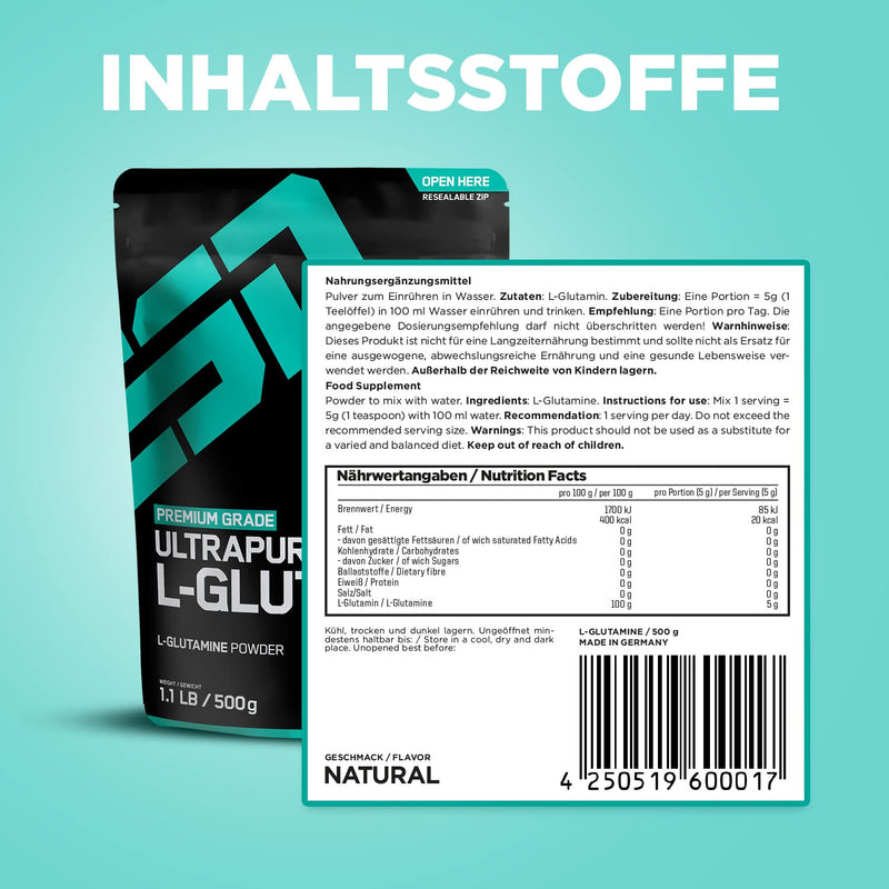 ESN Ultrapure L-Glutamine, 500g powder - NewNest Australia