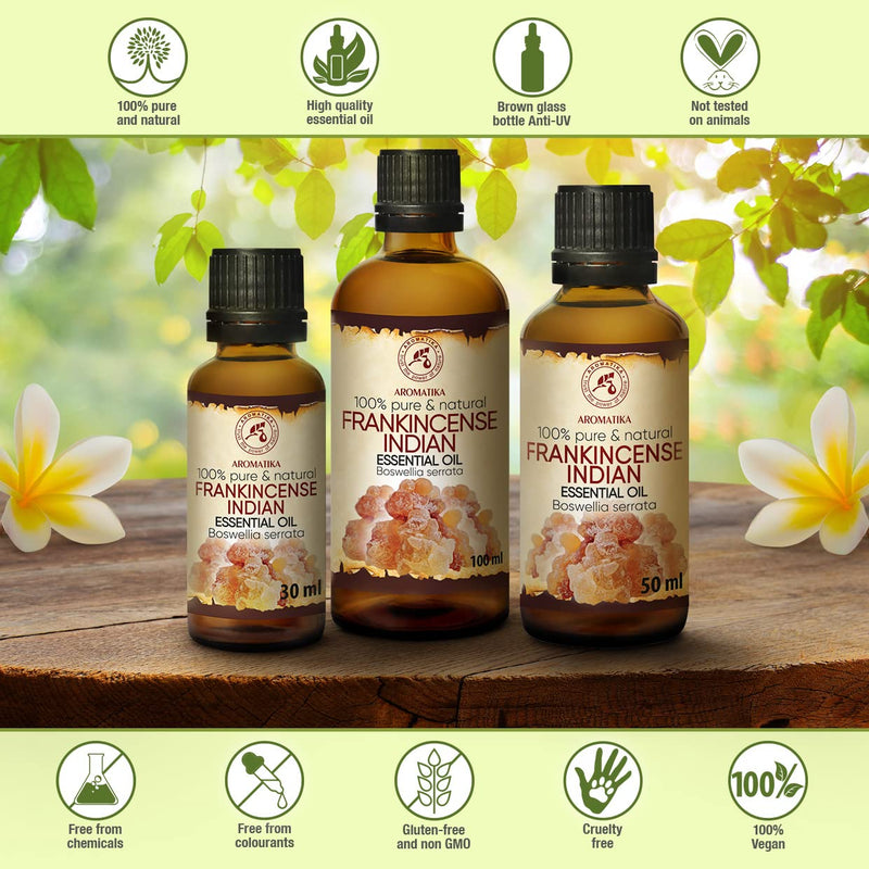 Frankincense Oil 100 Ml - Indian - Boswellia Serrata - Frankincense Oil - Olibanum Oil - Essential Oils For Smooth Skin - Aromatherapy - Fragrance Lamp - Aroma Diffuser - Quiet Sleep - Oil Relax - NewNest Australia