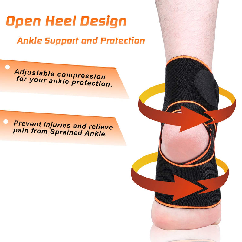 2 Pack Adjustable Ankle Brace for Women and Men-Ankle Support Brace for Sprained Ankle,Plantar Fasciitis,Achilles Tendon-Compression Ankle Wrap for Volleyball,Running,Tennis -Universal Size fits All 2 - NewNest Australia