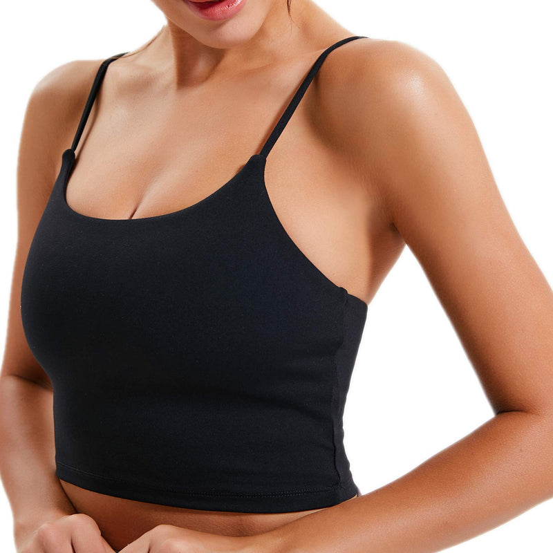 Lemedy Women Padded Sports Bra Fitness Workout Running Shirts Yoga Tank Top Large Black - NewNest Australia