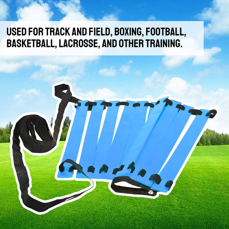 TNZMART Agility Ladder Speed Ladder 10FT 20FT Training Equipment for Football Soccer Basketball with Carrying Bag 10 FT, 6 Rungs Blue - NewNest Australia