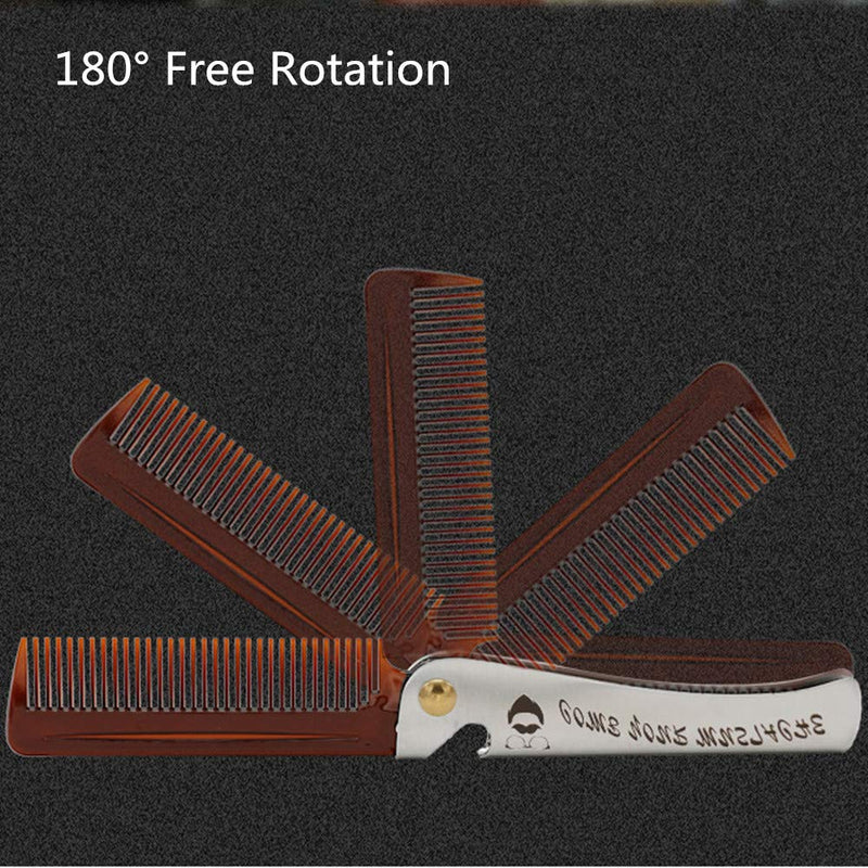 Hair and beard comb, stainless steel comb, mustache shaping comb, pocket beard comb, for men, sliver - NewNest Australia