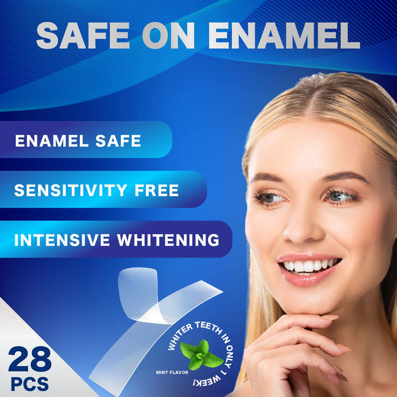 Waving Palms Teeth whitening Strips，28 Non-Sensitive Whitening Strips，Peroxide Free Teeth Whitening Strips，14 Treatments for Teeth whitening, Professional and Safe Teeth whitening Strips - NewNest Australia