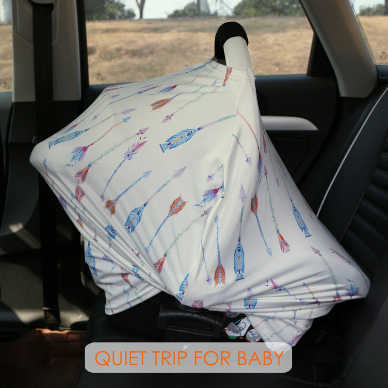 Baby Car Seat Covers, Carseat Canopy, Breastfeeding Cover (Colourful Arrows) Colourful Arrows - NewNest Australia