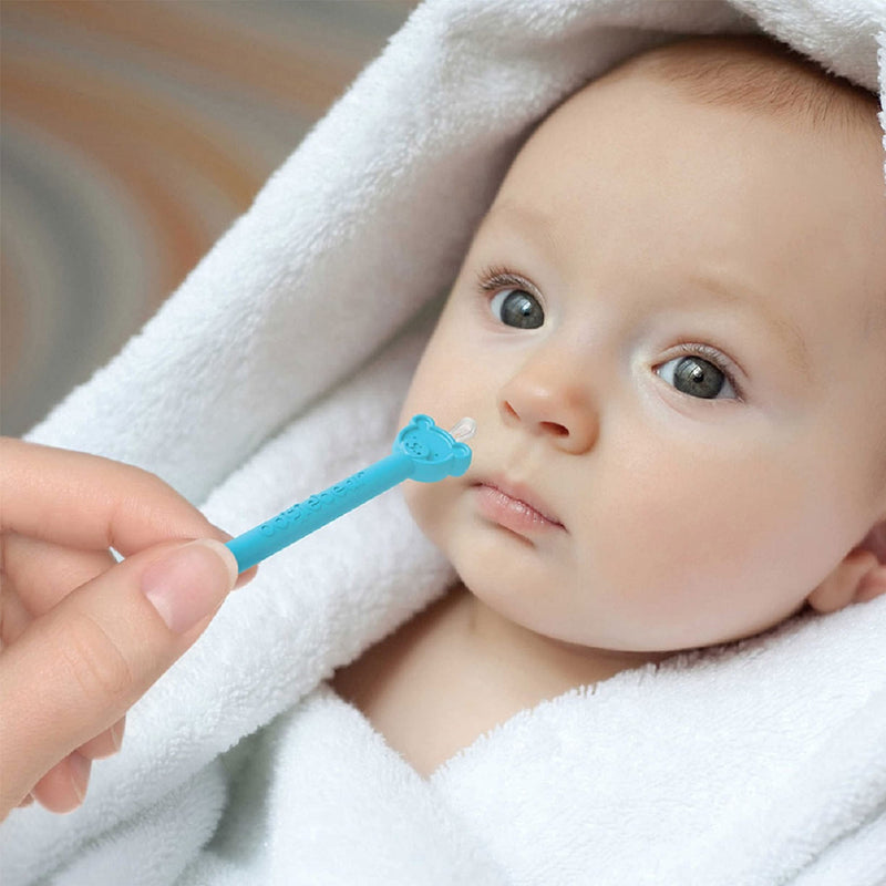 oogiebear - Patented Nose and Ear Gadget. Safe, Easy Nasal Booger and Ear Cleaner for Newborns and Infants. Dual Earwax and Snot Remover. Aspirator Alternative - two pack with Case - blue - NewNest Australia