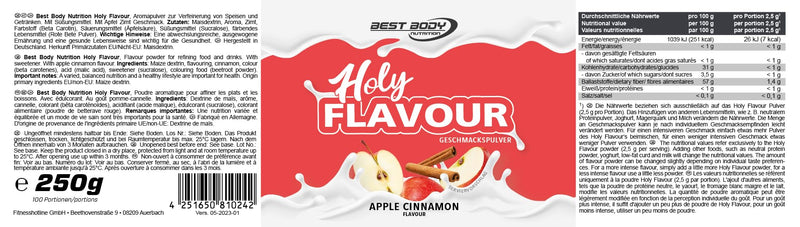 Best Body Nutrition - Holy Flavor - flavor powder - Apple Cinnamon - 250 g can - flavor powder for refining food and drinks - with apple cinnamon flavor - NewNest Australia