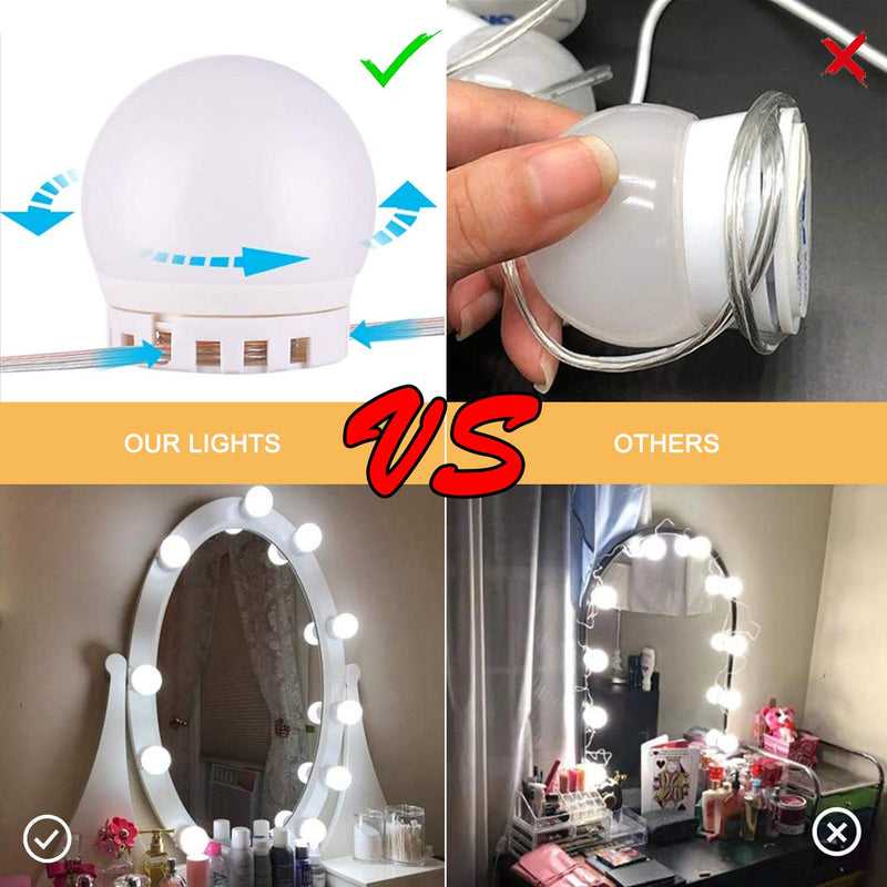 Pretmess Hollywood Style Vanity Mirror Lights Kit, Adjustable Color and Brightness with 14 LED Light Bulbs, Lighting Fixture Strip for Makeup Vanity Table Set in Dressing Room (Mirror Not Include) 14 Lights - NewNest Australia