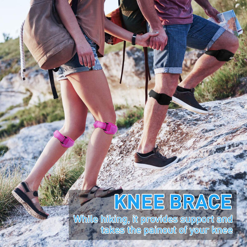 Patella Tendon Knee Support Strap 2 Pack,Adjustable Knee Brace&Knee Pain Relief Support Strap for Women and Men Dancing,Weight Lifting,Squats,Ride a Bicycle,Hiking Running Black - NewNest Australia