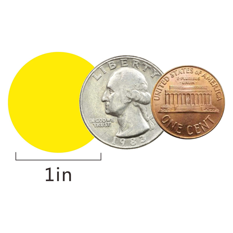 PARLAIM 1 Inch Round Permanent Adhesive Color-Code Dot Stickers,1000 per Roll dots Label Dispenser Box (Yellow) Yellow - NewNest Australia