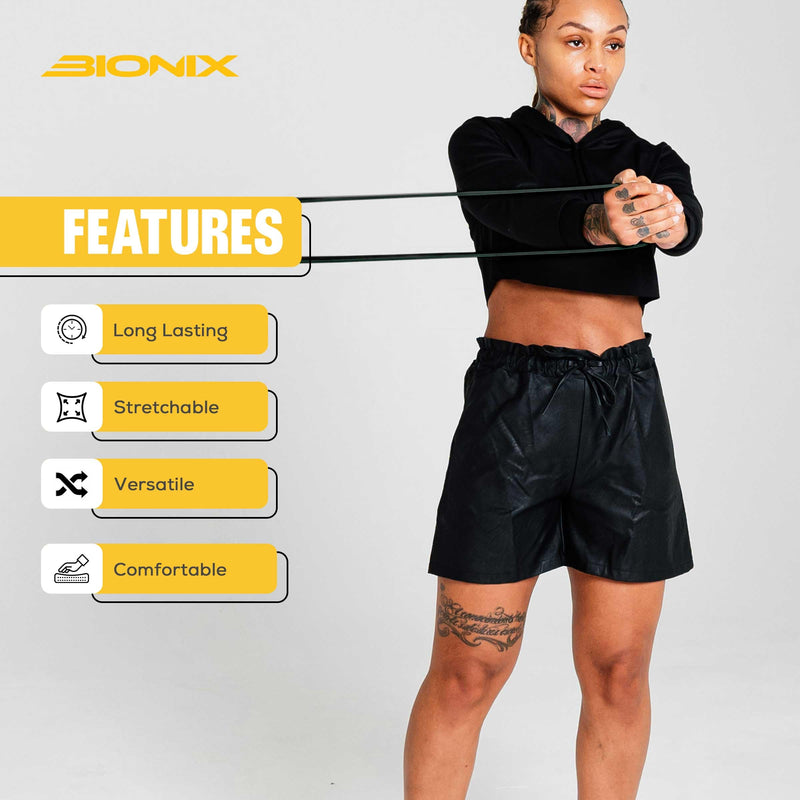 Bionix Pull Up Assistance Bands - Thick, Heavy & Long Latex Exercise Resistance Training Loop Band Set Chin Up Assist, Stretching, Workout, Powerlifting, Yoga Pilates, Legs Glutes Black - 25lb - NewNest Australia