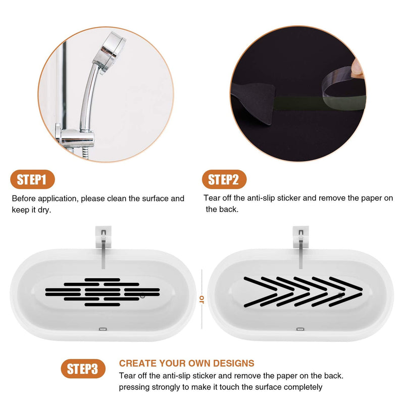 Secopad Anti Slip Shower Stickers 12 PCS Safety Bathtub Strips Adhesive Decals with Premium Scraper for  Bath Tub Shower Stairs Ladders Boats Black - NewNest Australia