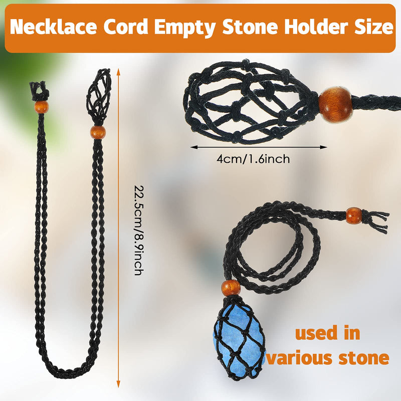 4 Pieces Crystal Necklace Cord Empty Stone Holder Empty Stone Holder Replacement Necklace Rope Quartz Stone Necklace Cord for Stone Necklace DIY Bracelet - NewNest Australia